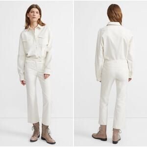 Theory Moleskin Twill Crop Pants Ivory 4